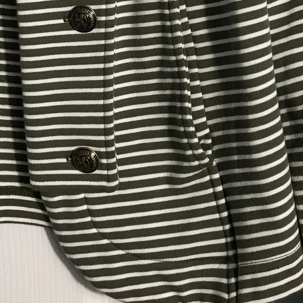 Tommy Hilfiger Striped Stretch Olive and White Blazer SP - Picture 8 of 10